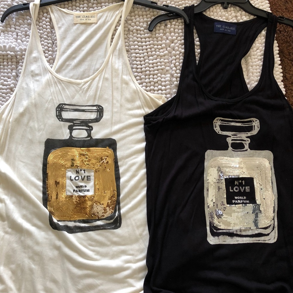 2 cute printed tanks!